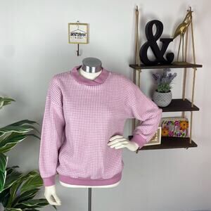 Victoria Vintage Pink & White Houndstooth Sweater